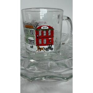 VTG Libbey Christmas‎ Winter Village Glass Coffee Mug, 12oz